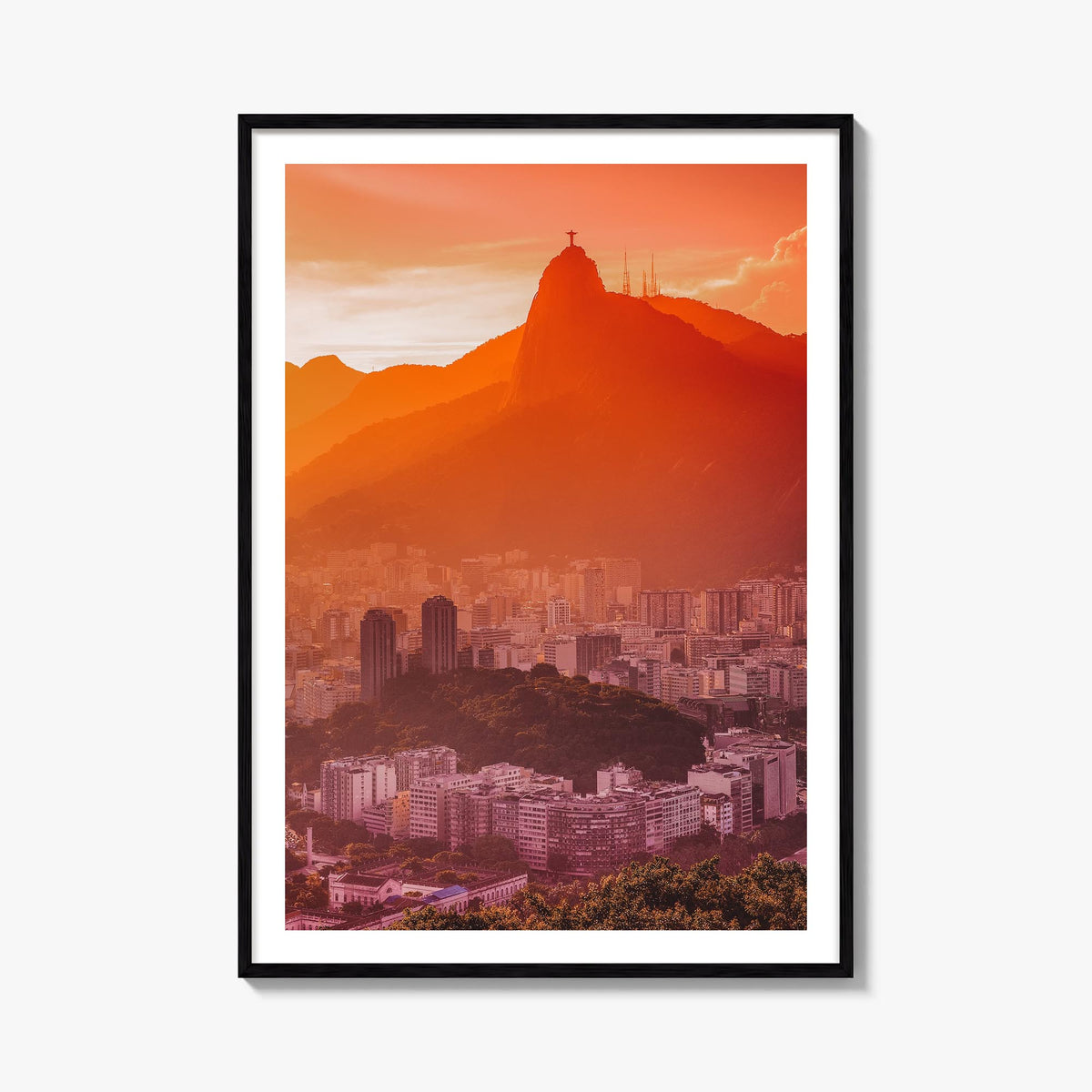 Rio de Janeiro no. 2 colorful photo poster of Brazil – vertical wall art, unframed print shown in interior mockup