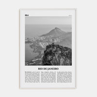 Rio de Janeiro No 2 Poster White Wood / 8x12 in Nbourhood Travel B&W Poster