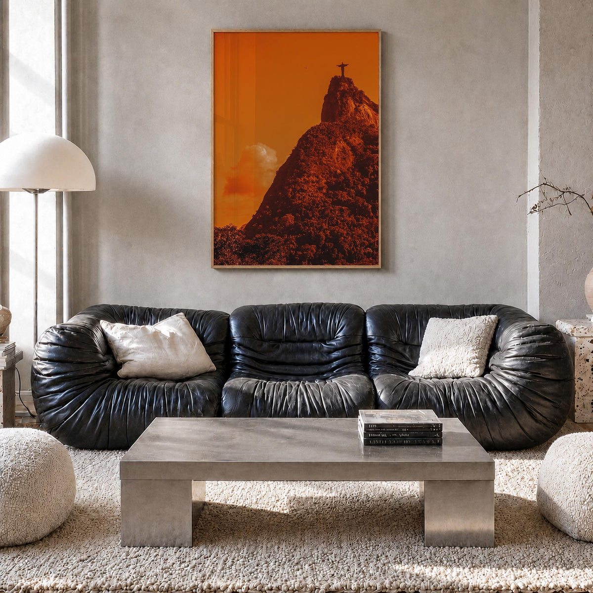 Rio de Janeiro no. 3 colorful photo poster of Brazil – vertical wall art in natural wood frame, hanging on wall
