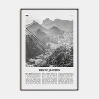 Rio de Janeiro No 3 Poster Black Metal / 8x12 in Nbourhood Travel B&W Poster