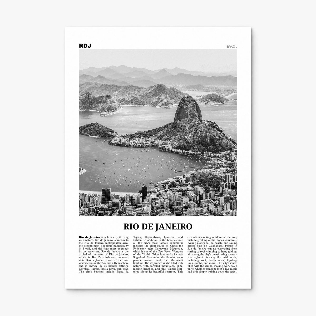 Rio de Janeiro Newspaper No 1 Poster, print only (unframed)