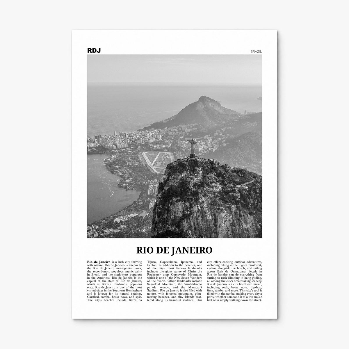 Rio de Janeiro Newspaper No 2 Poster, print only (unframed)