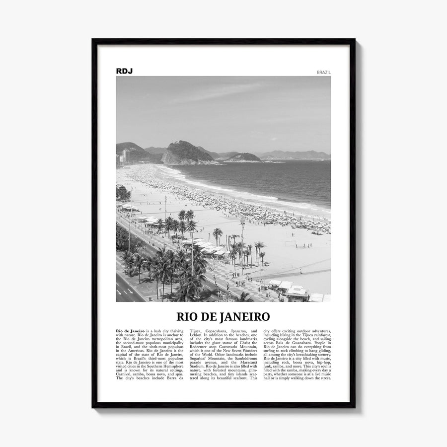 Rio de Janeiro Newspaper No 4 Poster, framed poster mockup