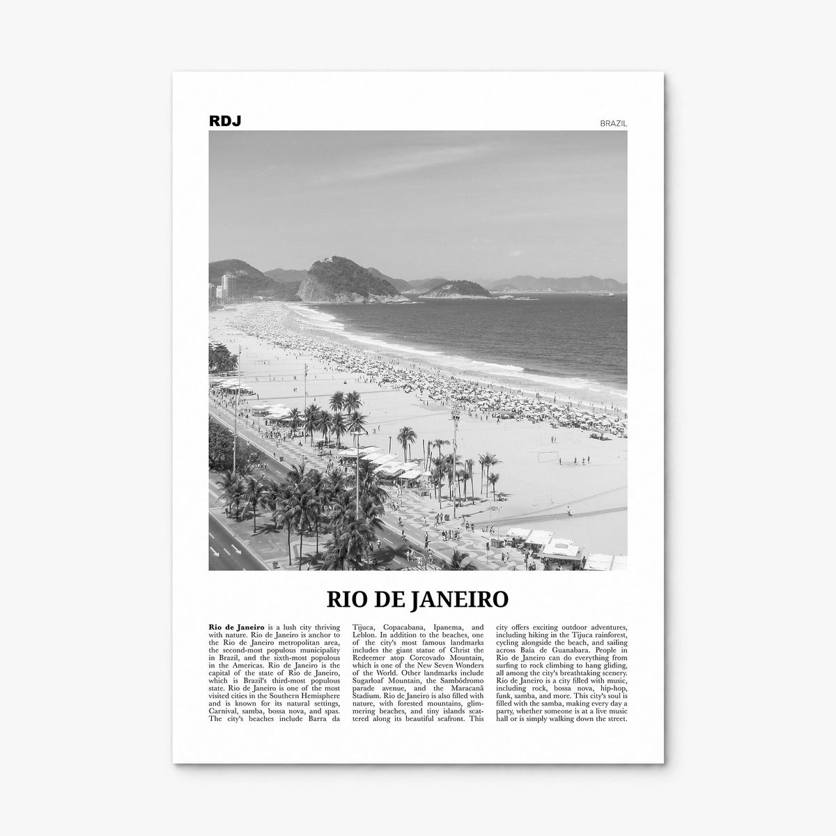 Rio de Janeiro Newspaper No 4 Poster, print only (unframed)