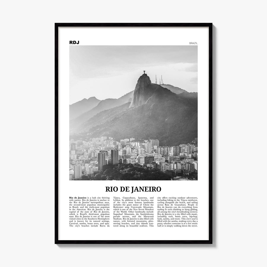 Rio de Janeiro Newspaper No 5 Poster, framed poster mockup