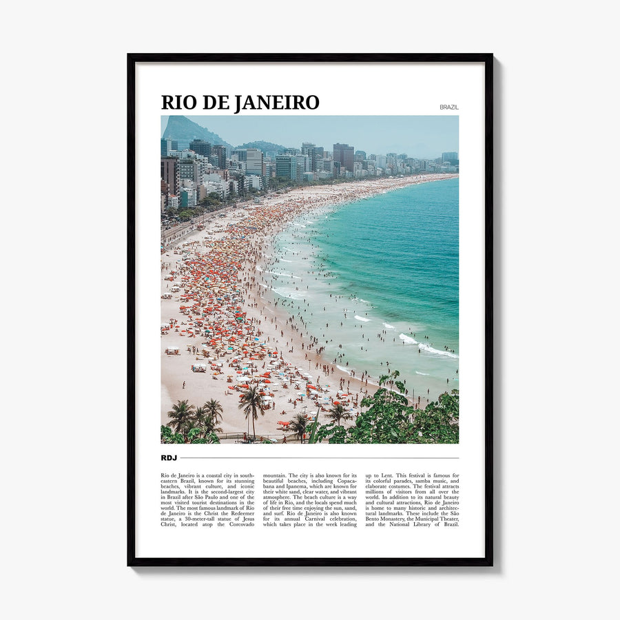 Rio de Janeiro Travel Poster, framed poster mockup