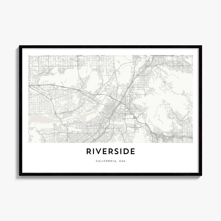 Riverside Map Poster, framed poster mockup