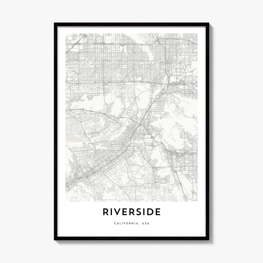 Riverside Map Poster, framed poster mockup