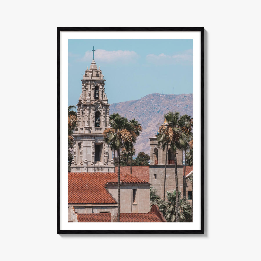 Riverside no. 1 colorful photo poster of California, USA – vertical wall art, unframed print shown in interior mockup