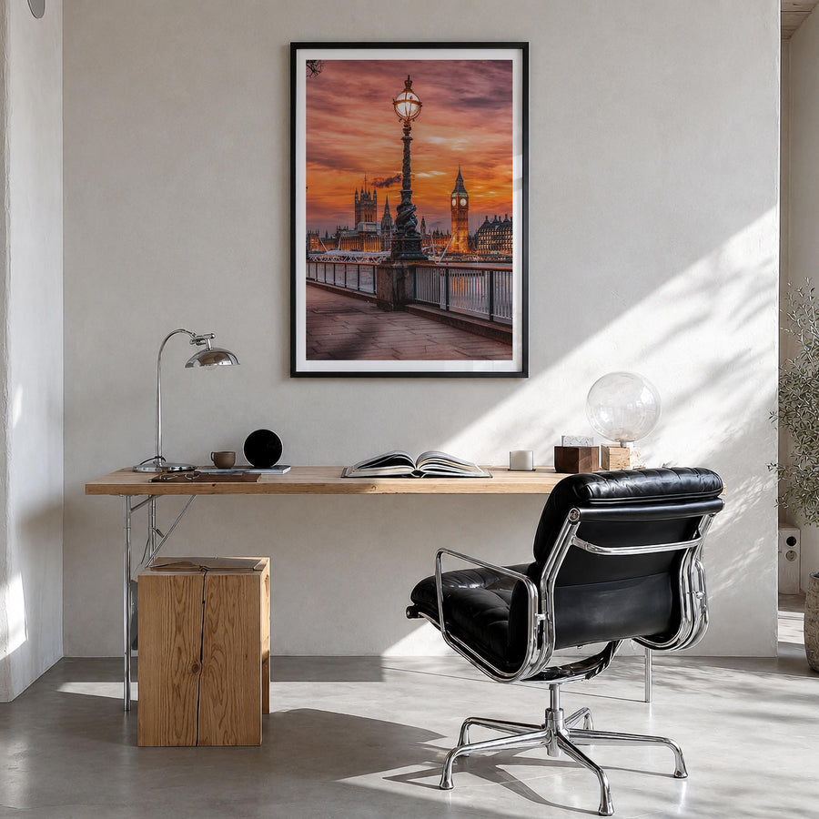 Riverside no. 2 colorful photo poster of California, USA – vertical wall art in black wood frame with white border, hanging o