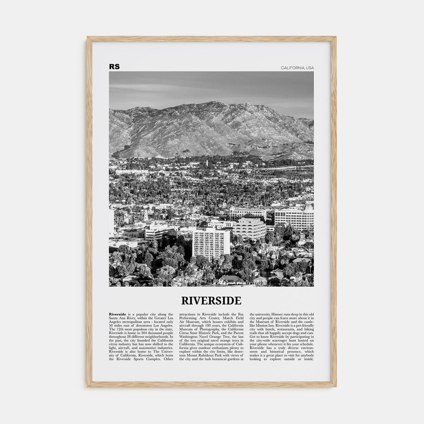 Riverside Poster Natural Wood / 8x12 in Nbourhood Travel B&W Poster