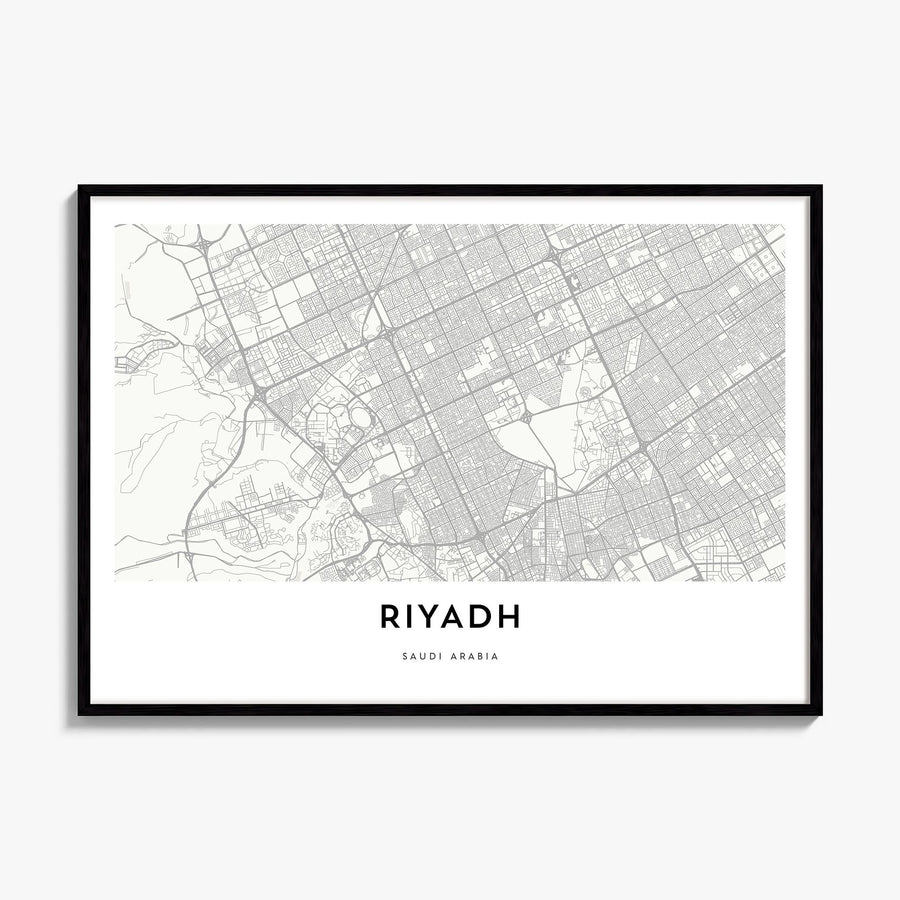 Riyadh Map Poster, framed poster mockup