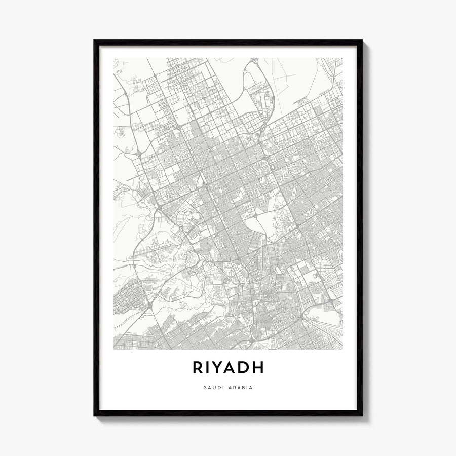 Riyadh Map Poster, framed poster mockup