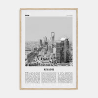 Riyadh Poster Natural Wood / 8x12 in Nbourhood Travel B&W Poster