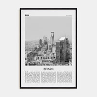 Riyadh Poster Black Wood / 8x12 in Nbourhood Travel B&W Poster