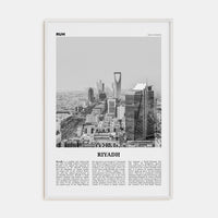 Riyadh Poster White Wood / 8x12 in Nbourhood Travel B&W Poster