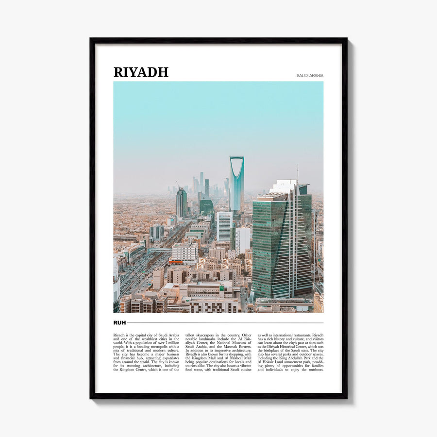 Riyadh Travel Poster, framed poster mockup