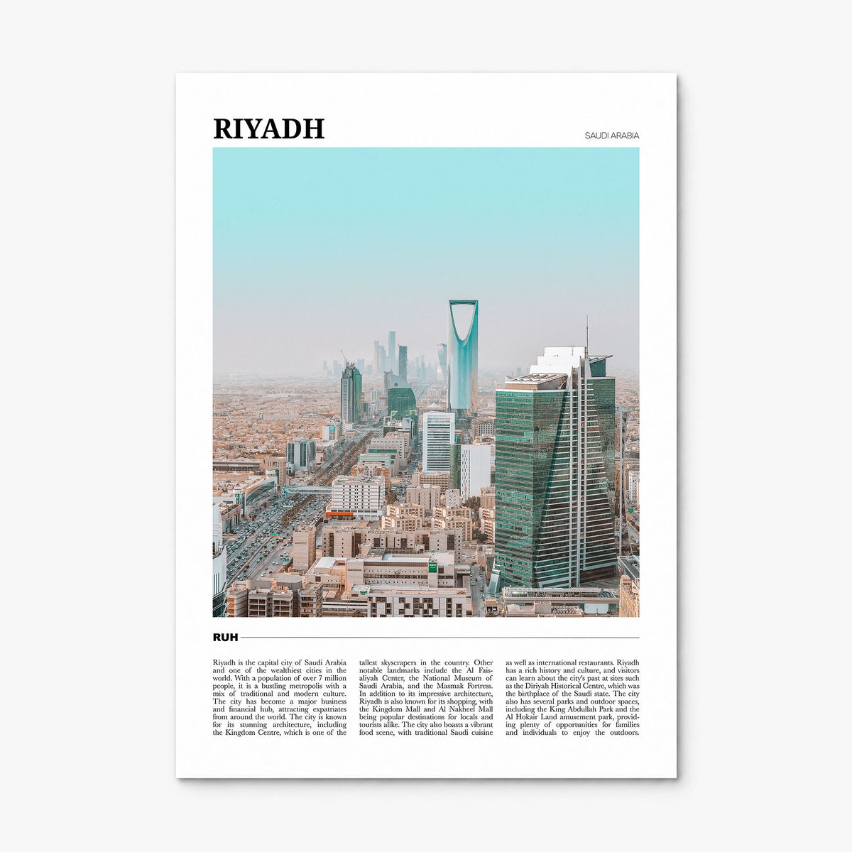 Riyadh Travel Poster, print only (unframed)