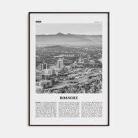 Roanoke No 1 Poster Black Metal / 8x12 in Nbourhood Travel B&W Poster