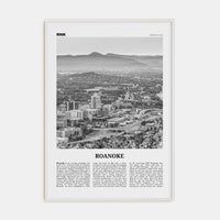 Roanoke No 1 Poster White Wood / 8x12 in Nbourhood Travel B&W Poster