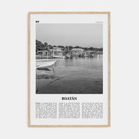 Roatán Poster Natural Wood / 8x12 in Nbourhood Travel B&W Poster