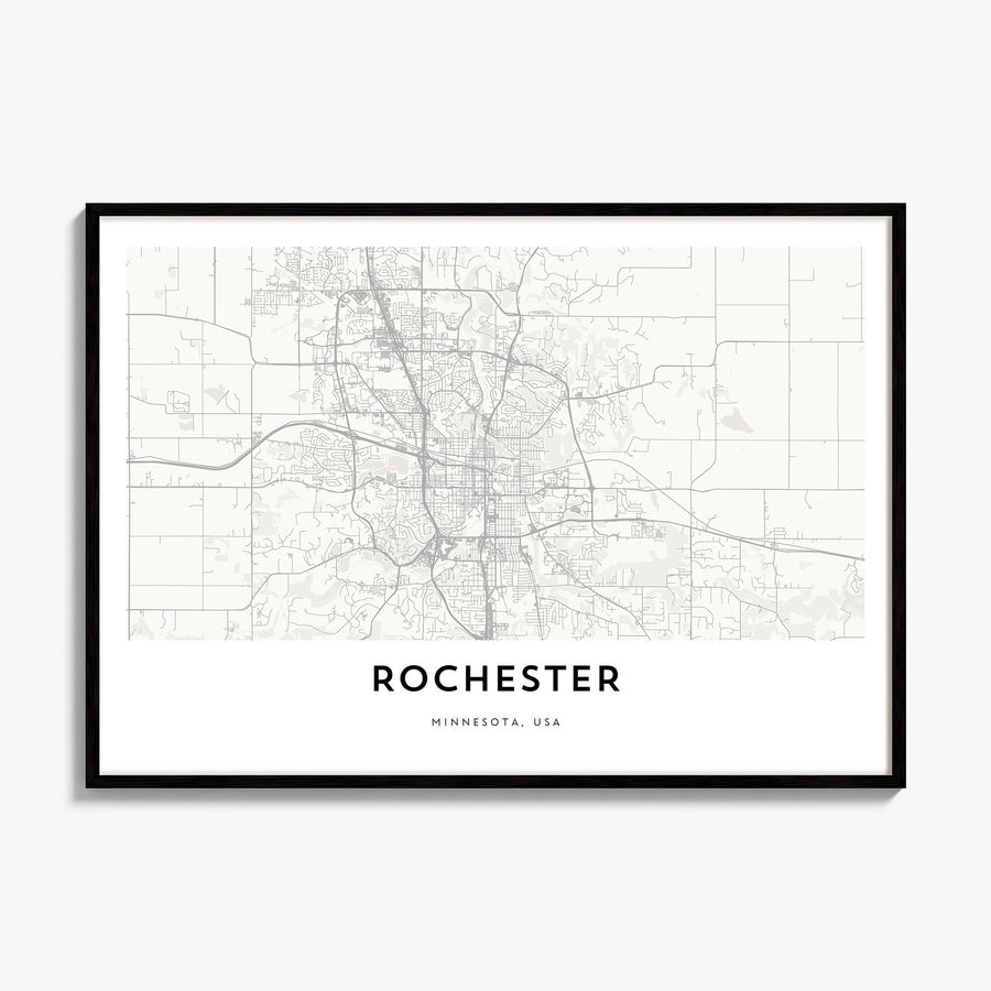 Rochester, Minnesota Map Poster, framed poster mockup