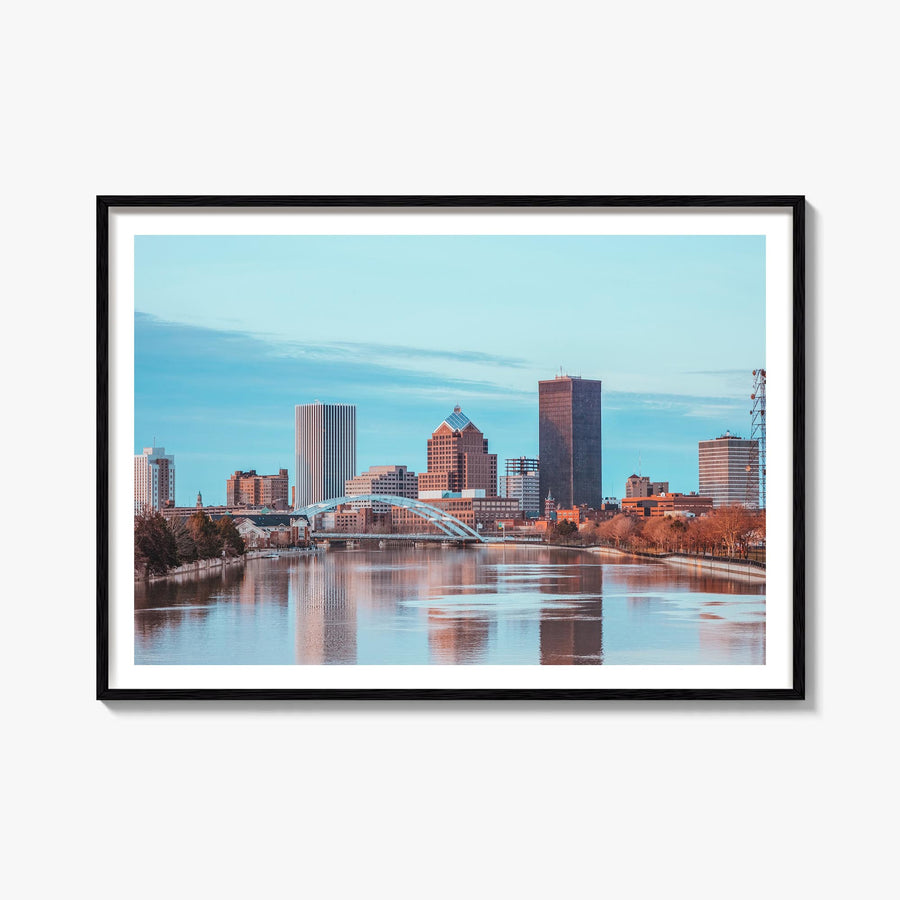 Rochester, New York colorful photo poster of New York, USA – horizontal wall art, unframed print shown in interior mockup