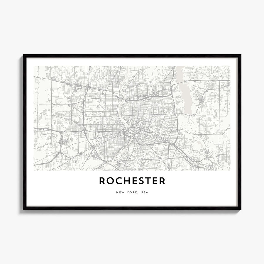 Rochester, New York Map Poster, framed poster mockup