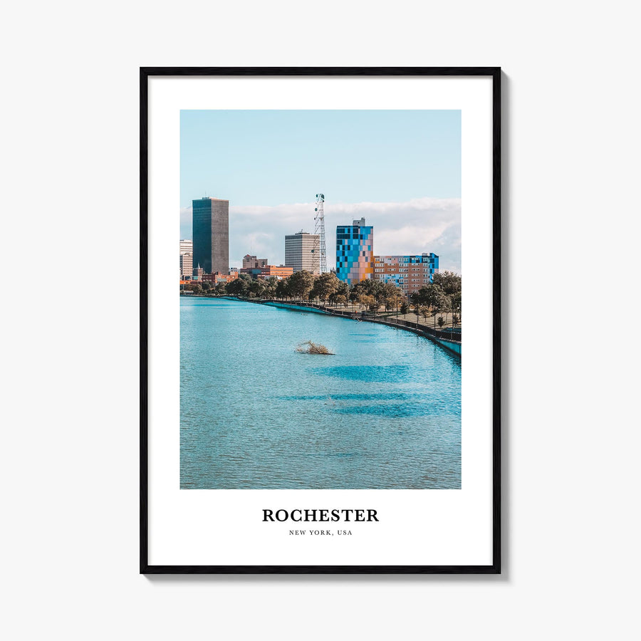 Rochester, New York no. 1 colorful classic poster of New York, USA – vertical wall art, unframed print shown in interior mock