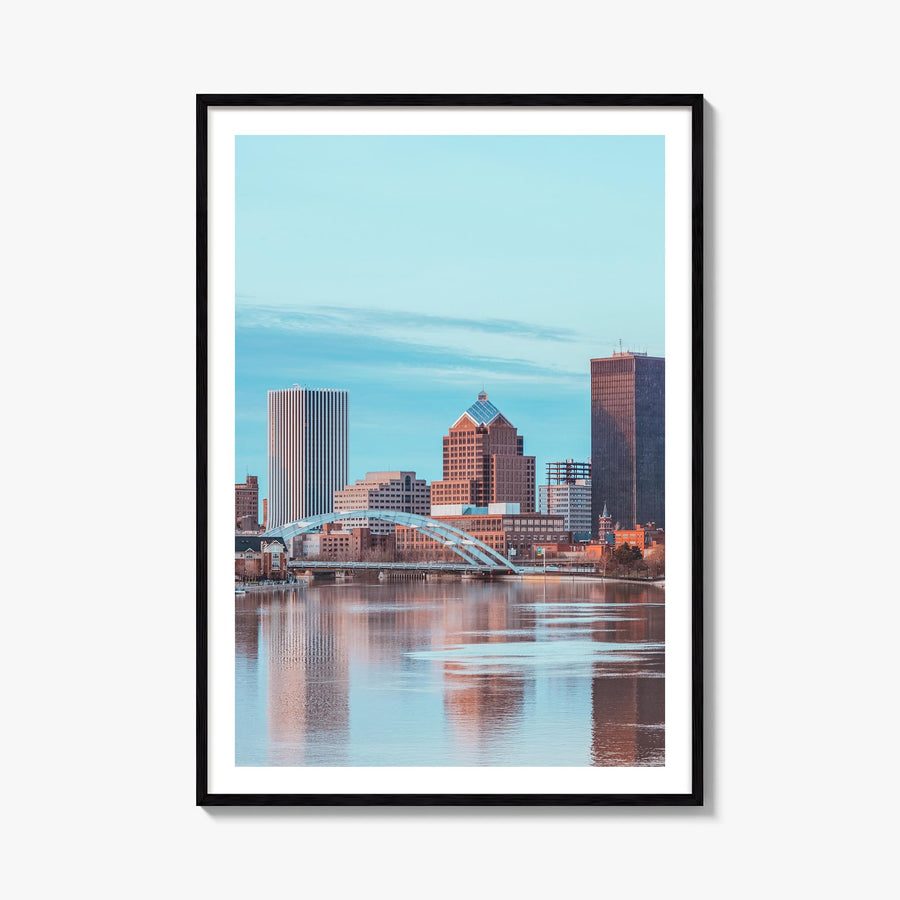 Rochester, New York no. 1 colorful photo poster of New York, USA – vertical wall art, unframed print shown in interior mockup