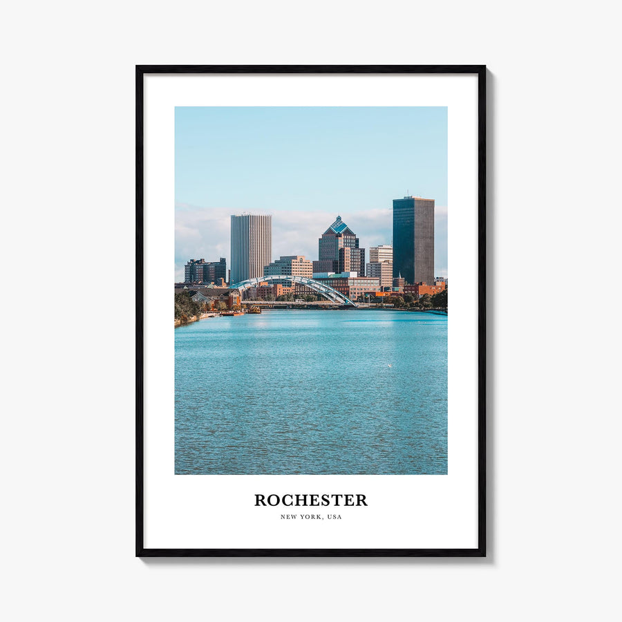 Rochester, New York no. 2 colorful classic poster of New York, USA – vertical wall art, unframed print shown in interior mock