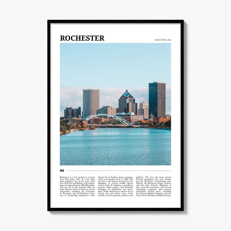 Rochester, New York Travel Poster, framed poster mockup