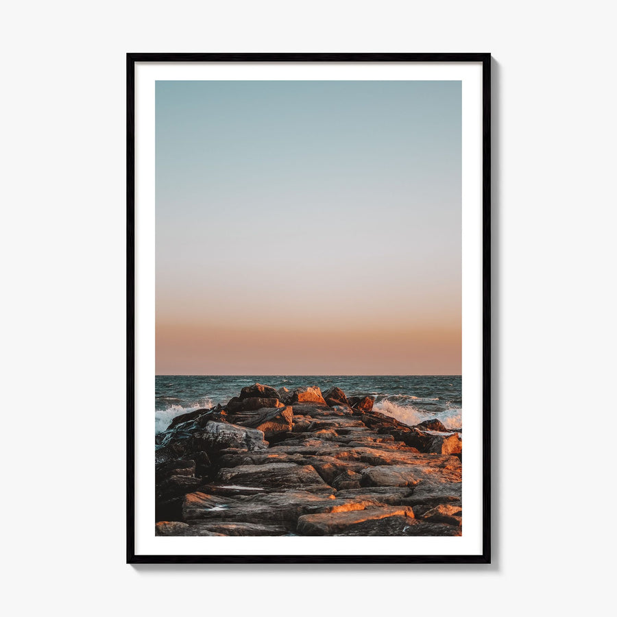 Rockaway Beach Photo No 2 Poster, framed poster mockup, white border