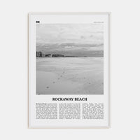 Rockaway Beach Poster White Wood / 8x12 in Nbourhood Travel B&W Poster