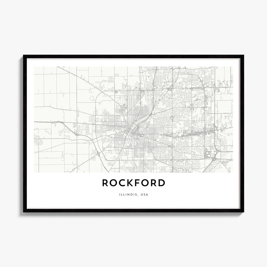 Rockford Map Poster, framed poster mockup