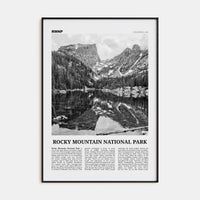 Rocky Mountain National Park Poster Black Metal / 8x12 in Nbourhood Travel B&W Poster