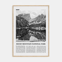 Rocky Mountain National Park Poster Natural Wood / 8x12 in Nbourhood Travel B&W Poster