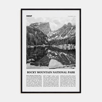 Rocky Mountain National Park Poster Black Wood / 8x12 in Nbourhood Travel B&W Poster