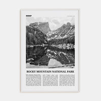 Rocky Mountain National Park Poster White Wood / 8x12 in Nbourhood Travel B&W Poster