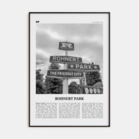 Rohnert Park Poster Black Metal / 8x12 in Nbourhood Travel B&W Poster