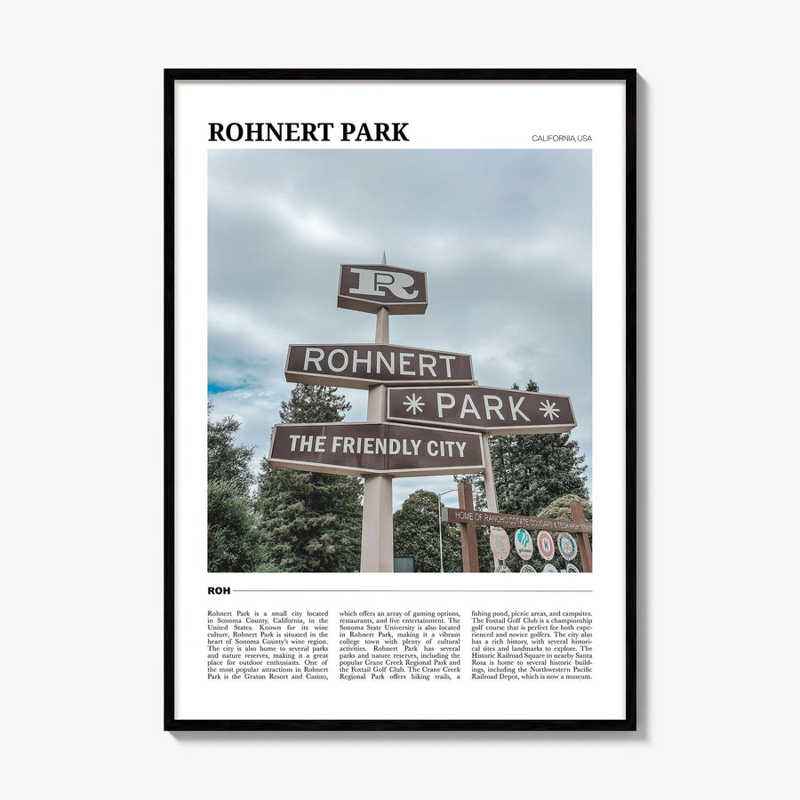 Rohnert Park Travel Poster, framed poster mockup
