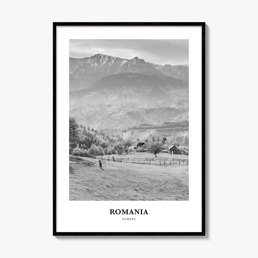 Romania Classic Poster, framed poster mockup