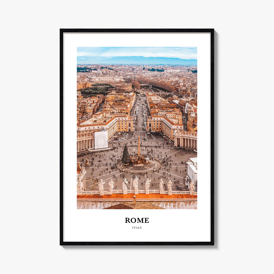 Rome colorful classic poster of Italy – vertical wall art, unframed print shown in interior mockup