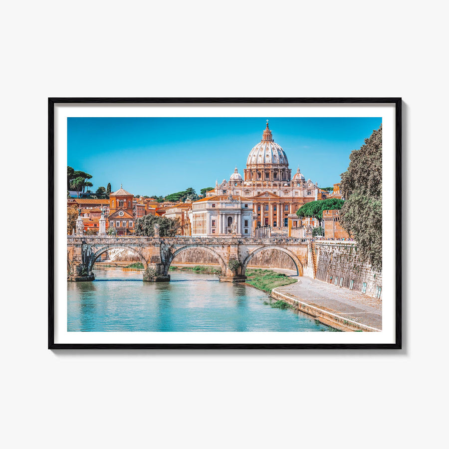 Rome colorful photo poster of Italy – horizontal wall art, unframed print shown in interior mockup