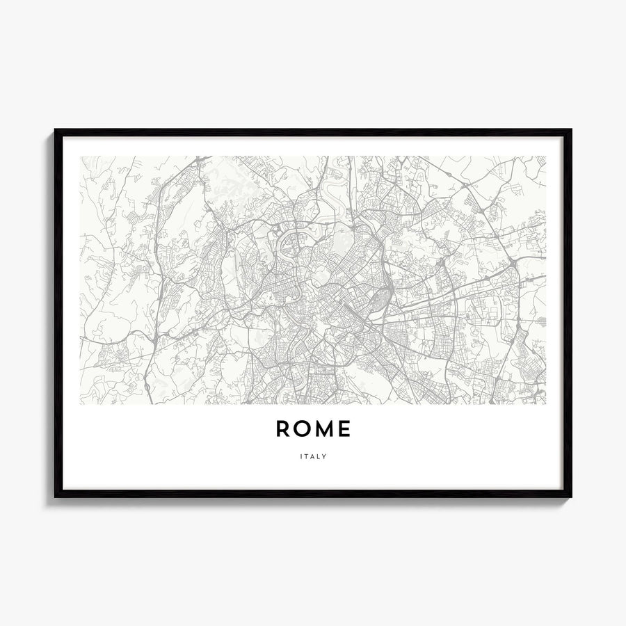 Rome Map Poster, framed poster mockup