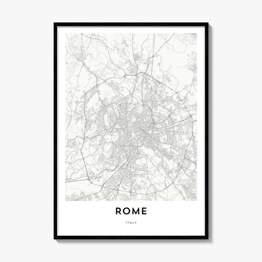 Rome Map Poster, framed poster mockup