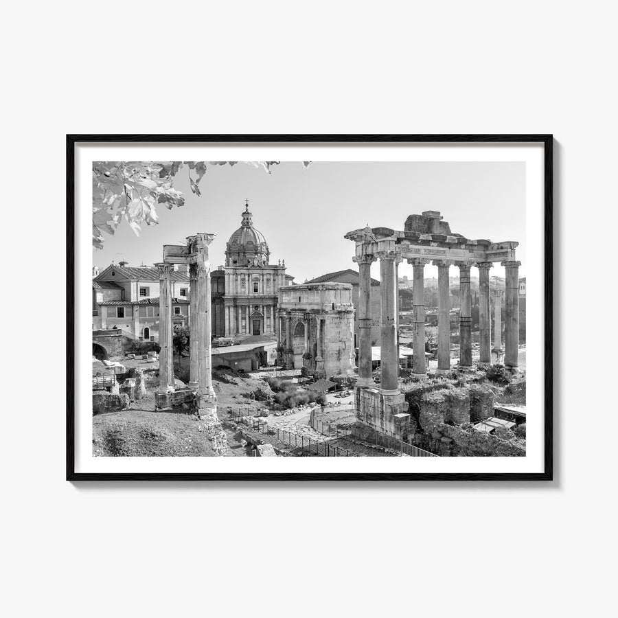 Rome no. 1 black & white photo poster of Italy – horizontal wall art, unframed print shown in interior mockup