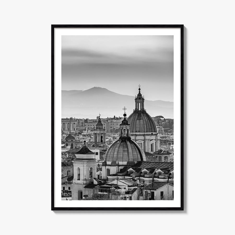 Rome no. 1 black & white photo poster of Italy – vertical wall art, unframed print shown in interior mockup