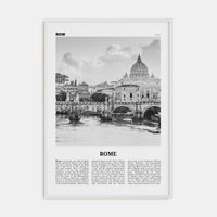 Rome No 1 Poster White Wood / 8x12 in Nbourhood Travel B&W Poster