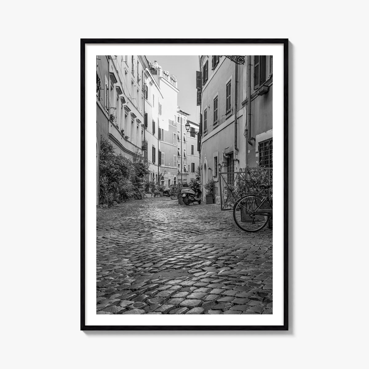 Rome no. 2 black & white photo poster of Italy – vertical wall art, unframed print shown in interior mockup